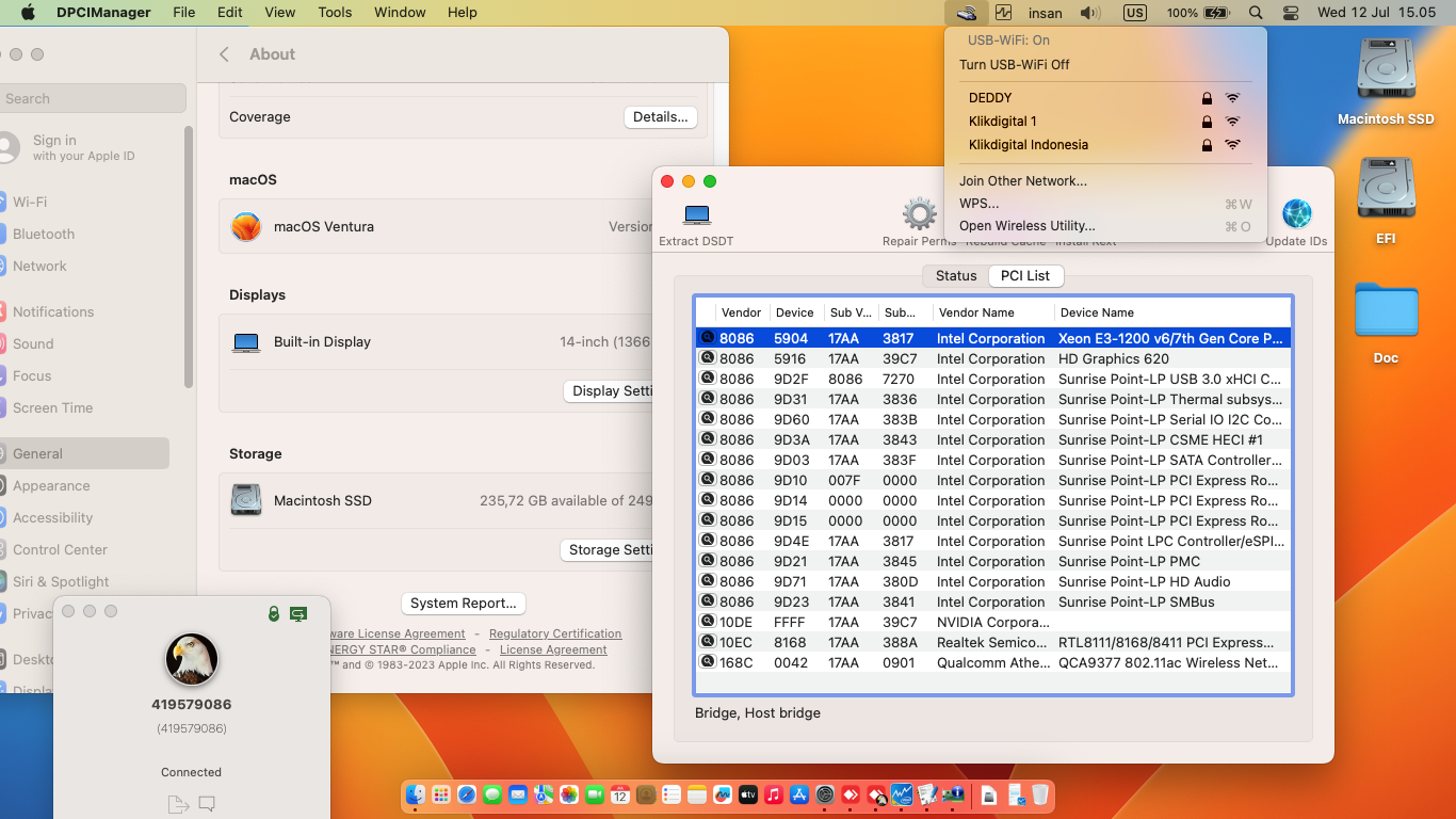 Lenovo Ideapad 320 14IKB 3rd [KabyLake   Intel HD 620 + I2C]   OpenCore 1